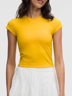 Lululemon Mazie Yellow Organic Cotton Baby Tee